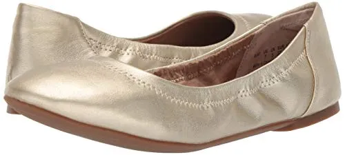 Amazon Essentials Women's Belice Ballet Flat, Gold, 6.5 B US