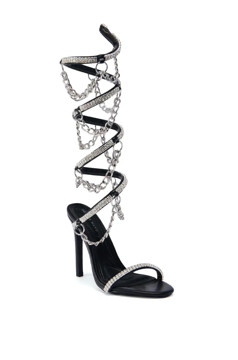 AZALEA WANG KAZUMA BLACK STILETTO SANDAL