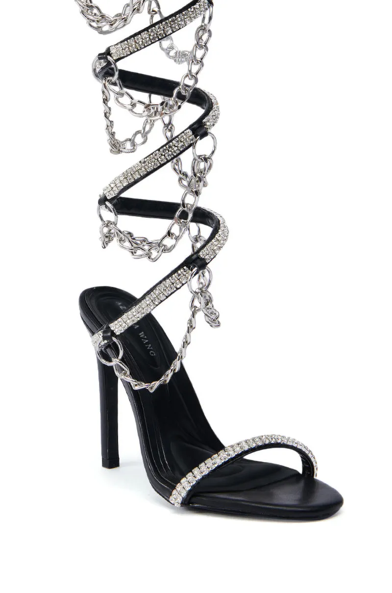 AZALEA WANG KAZUMA BLACK STILETTO SANDAL