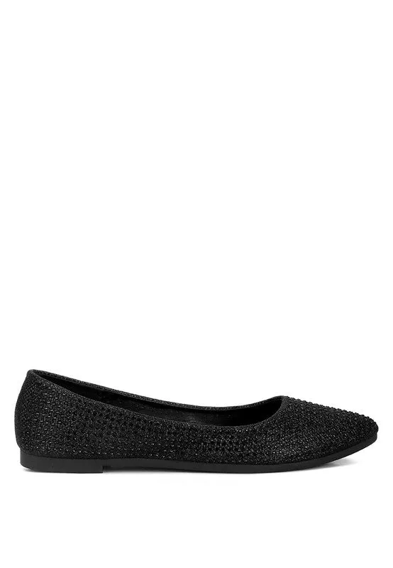 Black Denki Studded Ballerina Flats