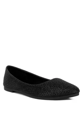 Black Denki Studded Ballerina Flats