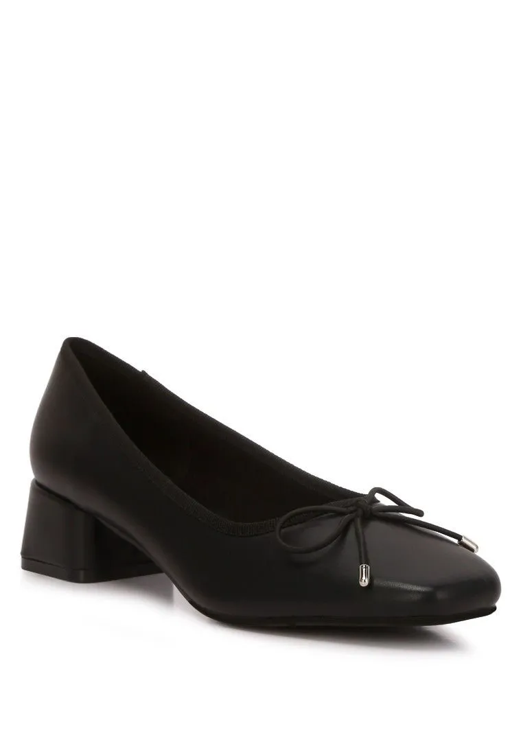 Block Heel Ballet Flats