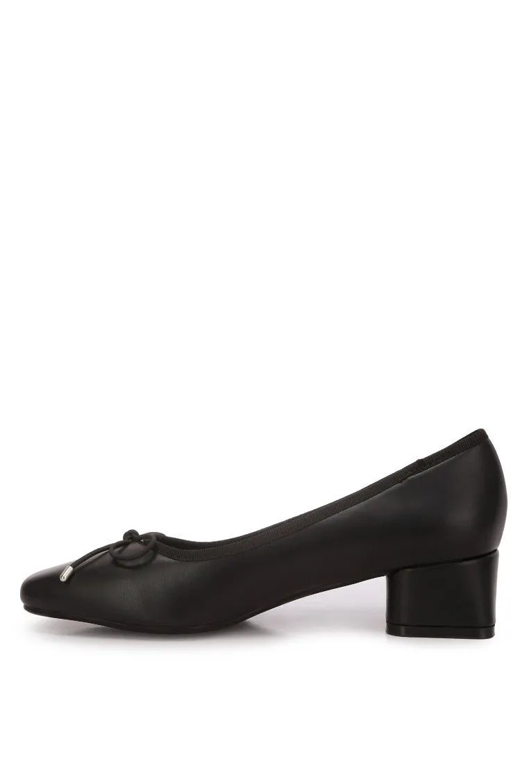 Block Heel Ballet Flats