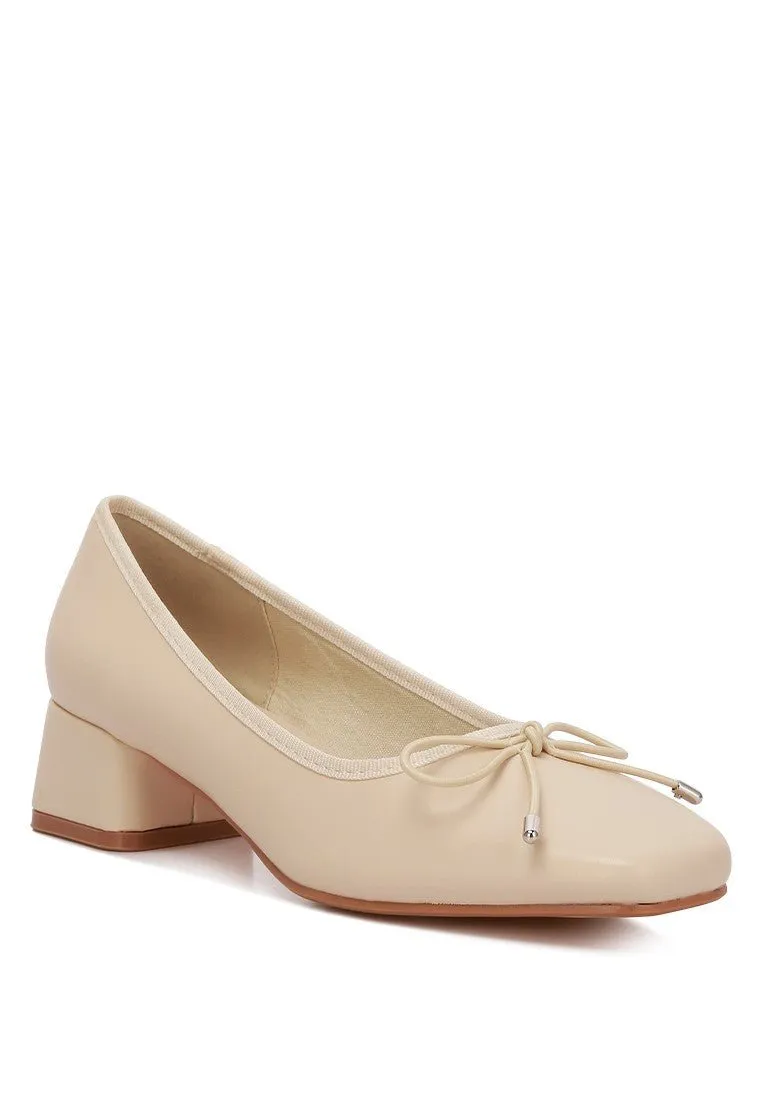 Block Heel Ballet Flats