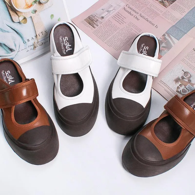 Chocolate Platform Buckle Strap Slide Sandals