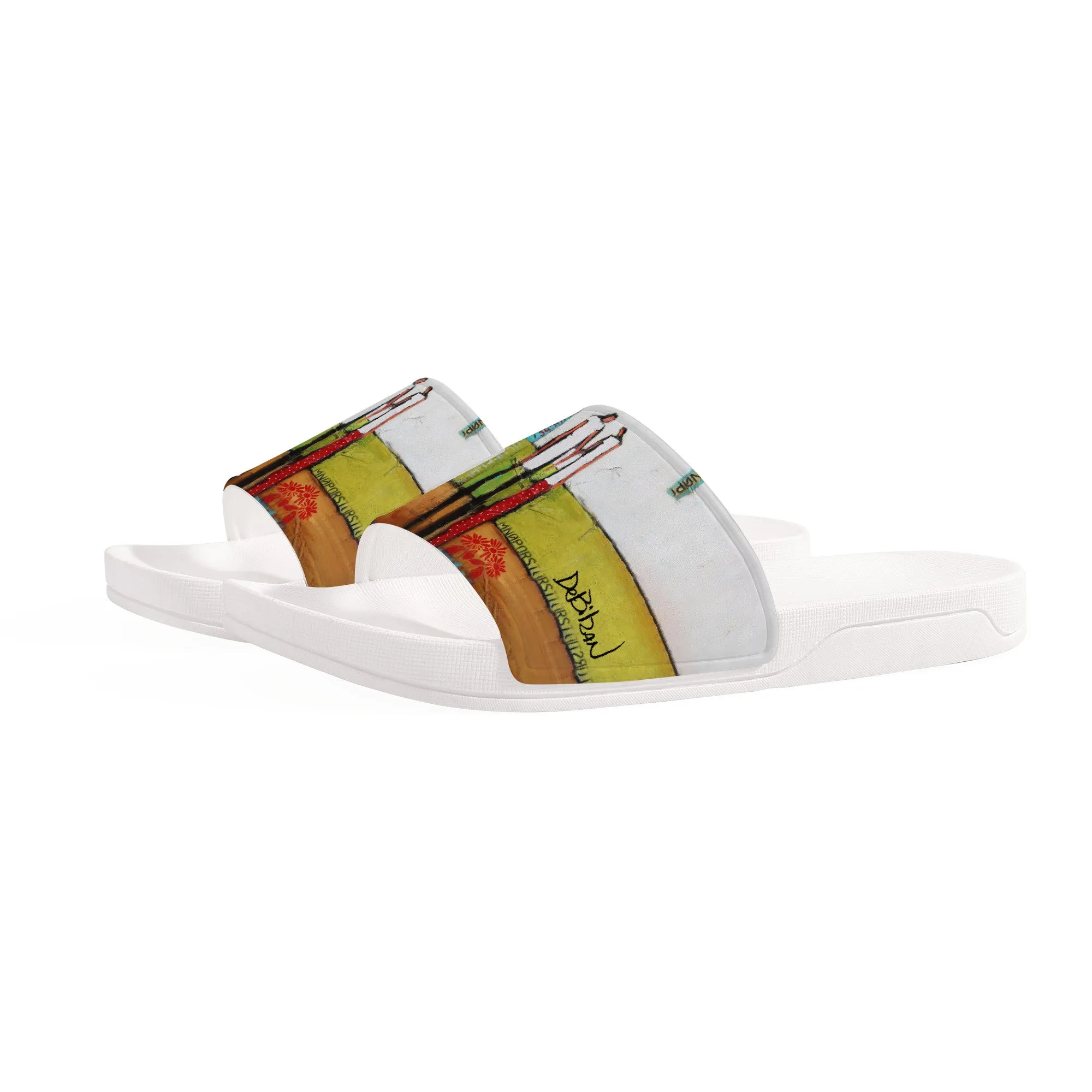 Forget me not D30 Slide Sandals - White