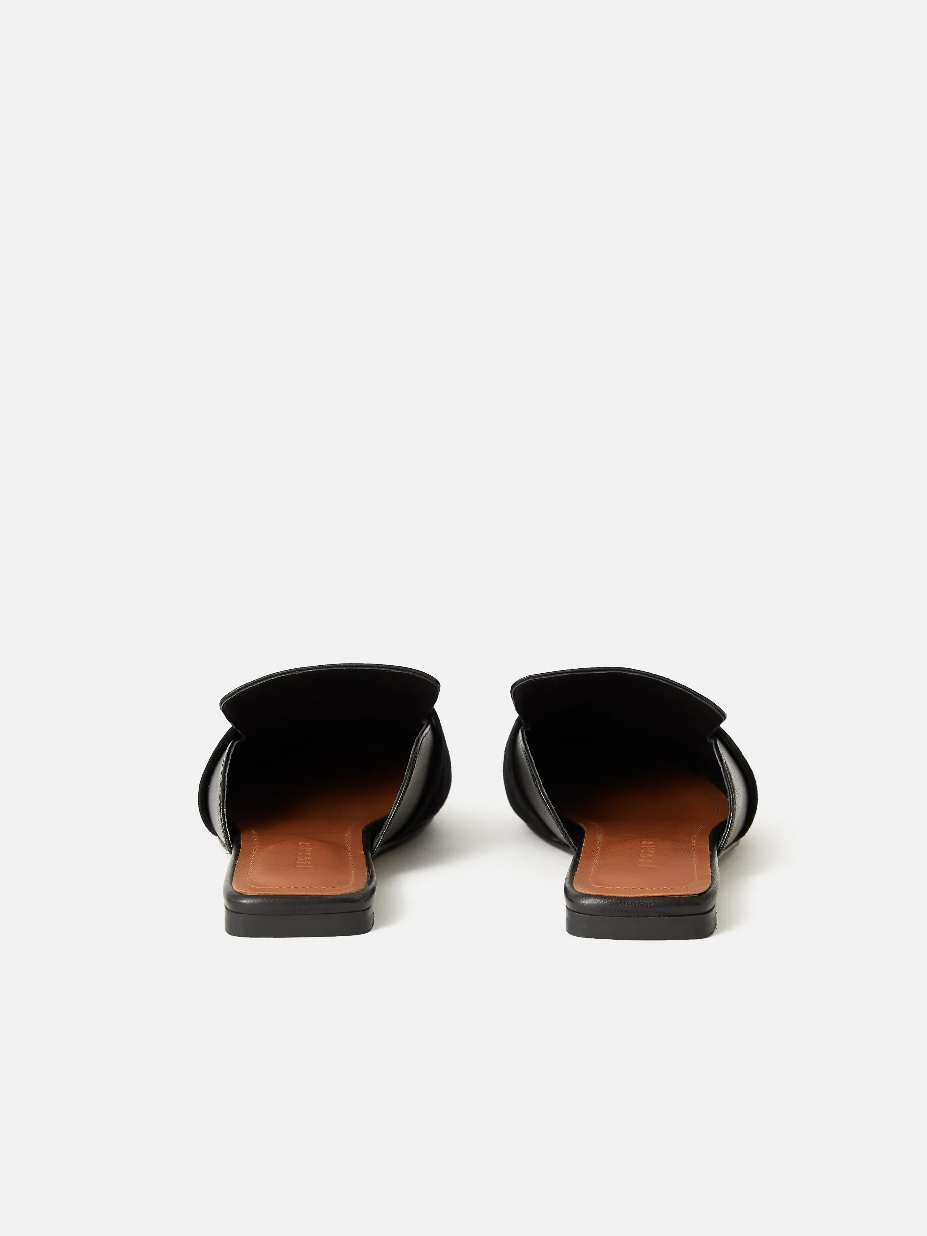 Leather Backless Loafer | Black