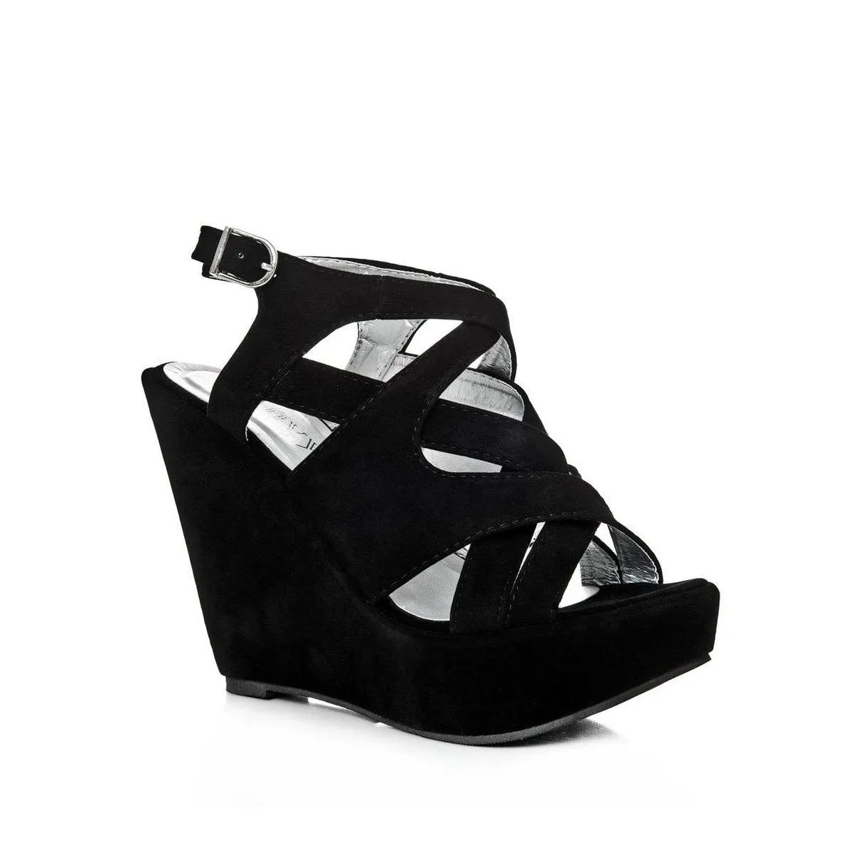 LEEMA Strappy Wedge High Heeled Platform Ankle Strap Sandals