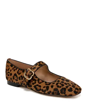 Michaela Mary Jane Flat Leopard Suede