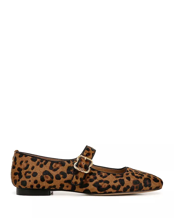 Michaela Mary Jane Flat Leopard Suede