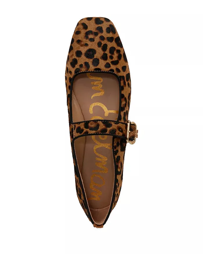 Michaela Mary Jane Flat Leopard Suede