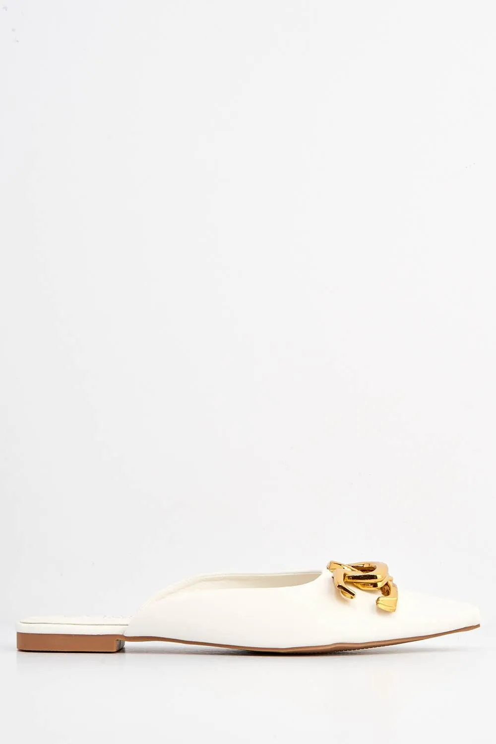 Regina Backless Loafer Sliders in White