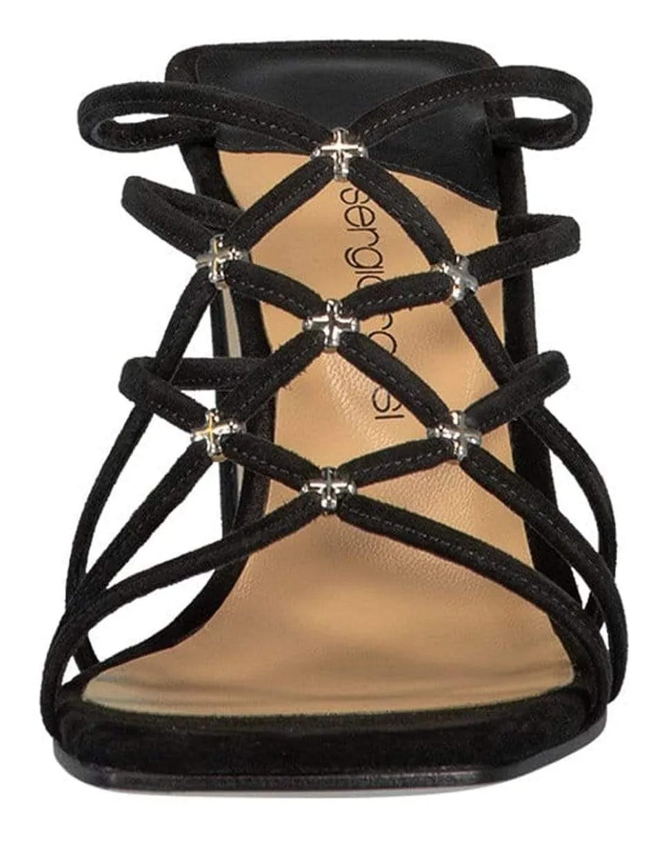 Strappy Black Leather Sandals